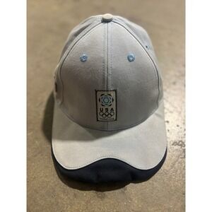 USA Olympic Torino 2006 Italy Pin and Hat Light Blue Adjustable Strapback Cap